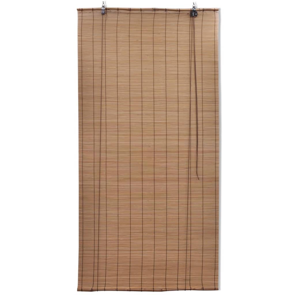Bamboo Roller Blinds 2 pcs Brown 120 x 220 cm